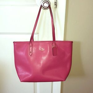 Pink Coach City Tote Shoulder Bag.